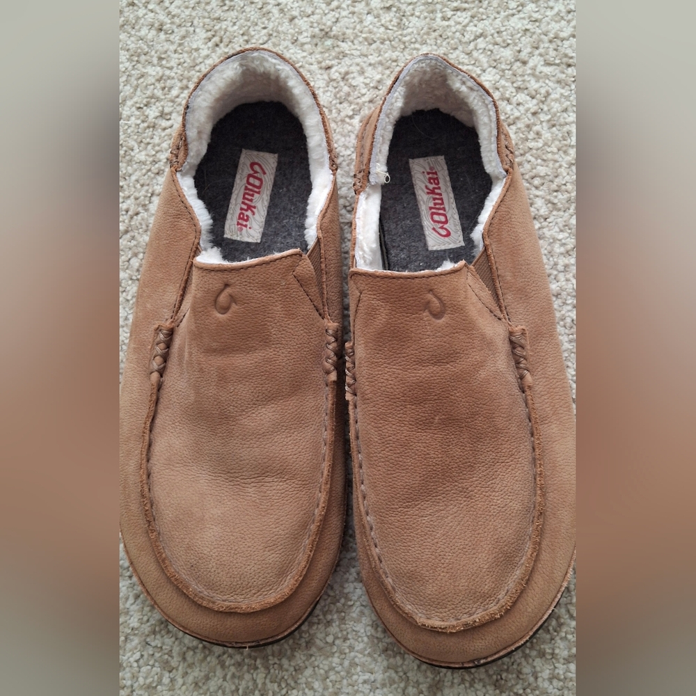 Olukai Nohea Slipper men's Slip-On Shoes Tan M10 Longwear Winter Casual Travel